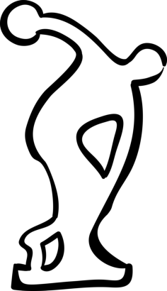 Male Sportive Sculpture Hand Drawn Outline Vinyl Cutting Svg File, Free Vectors File